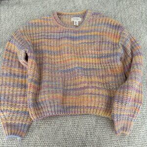 Jessica Simpson Cropped Pastel Crochet Sweater